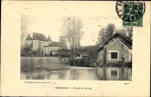 Ak Nemours Seine-et-Marne, Rives du Loing