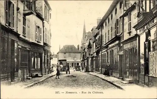 Ak Nemours Seine-et-Marne, Rue du Chateau