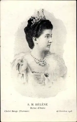 Ak Königin Elena von Italien, Portrait
