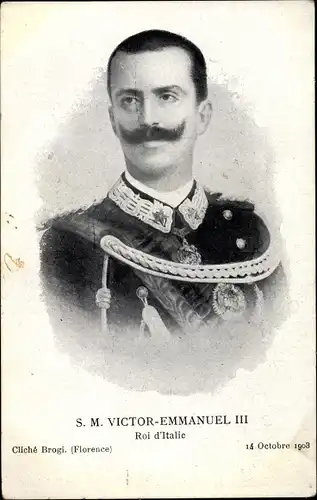 Ak König Viktor Emanuel III von Italien, Portrait