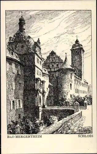 Künstler Ak Balling, R, Bad Mergentheim in Tauberfranken, Schloss