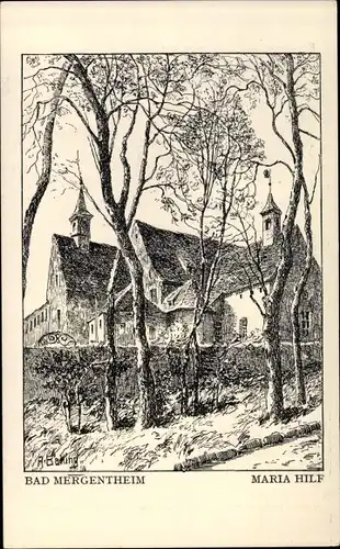 Künstler Ak Balling, R, Bad Mergentheim in Tauberfranken, Maria Hilf