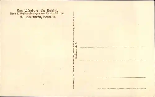 Künstler Ak Dikreiter, H, Marktbreit in Unterfranken, Rathaus