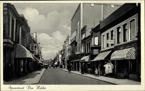 Ak Den Helder Nordholland Niederlande, Spoorstraat, Geschäfte