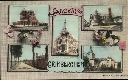 Ak Grimbergen Flandern Flämisch Brabant, Kirche, Stadtansichten