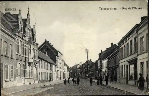 Ak Deinze Ostflandern, Tolpoorstraat, Rue de l'Octroi