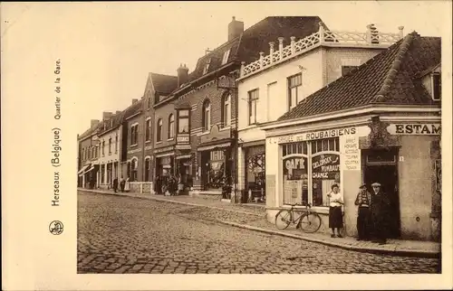 Ak Herseaux Herseeuw Mouscron Wallonien Hennegau, Quartier de la Gare