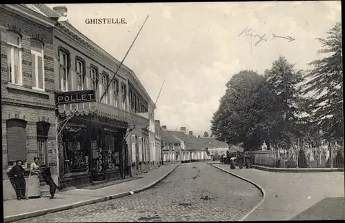 Ak Ghistel Gistel Westflandern, Straßenpartie, Geschäft Pollet