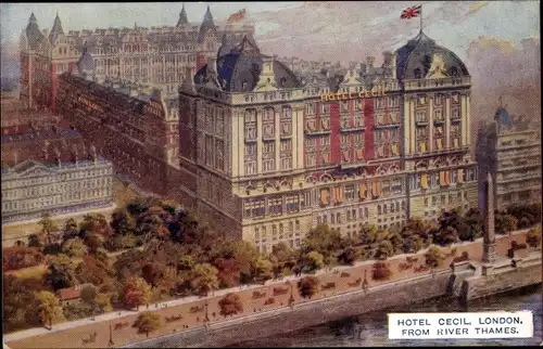 Künstler Ak London City England, Hotel Cecil