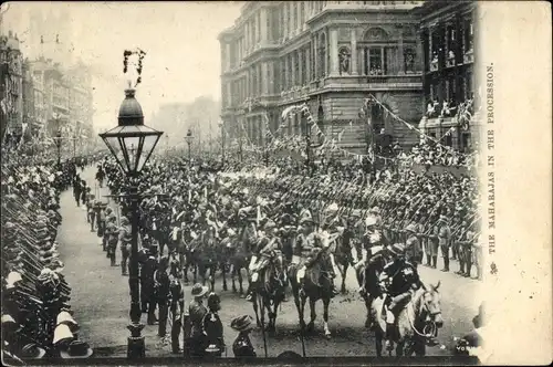 Ak London City England, The Maharajas  in the procession