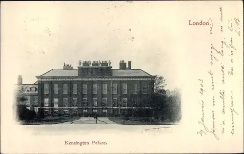 Ak London City England, Kensington Palace