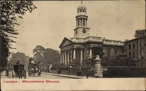 Ak London City England, Marylebone Church