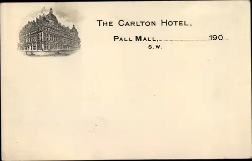 Ak London City England, Carlton Hotel, Pall Mall