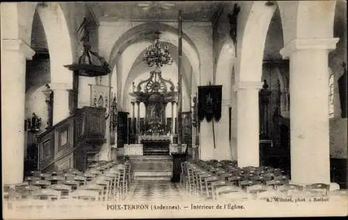 Ak Poix Terron Ardennes, Interieur de l'Eglise