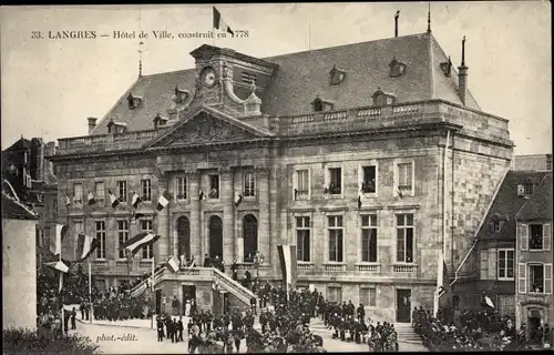 Ak Langres Haute Marne, Hôtel de Ville