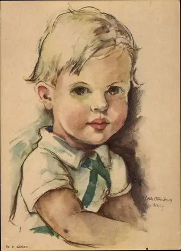 Künstler Ak Oldenburg Wittig, Lotte, Jungen Portrait, Nr. 2 Köthen