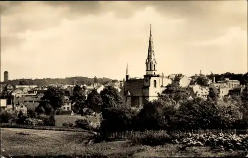 Ak Burgstädt in Sachsen, Blick auf den Ort, Kirche