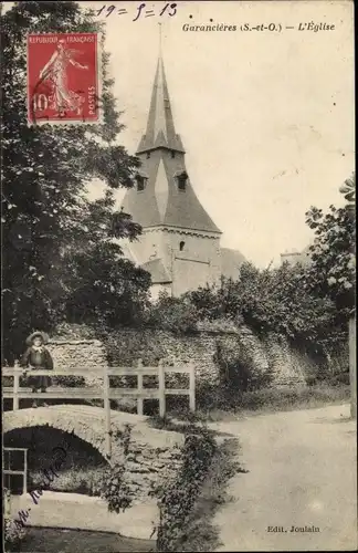 Ak Garancieres Yvelines, Eglise, pont