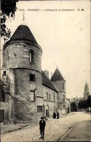 Ak Poissy Yvelines, Abbaye et la Cathedrale