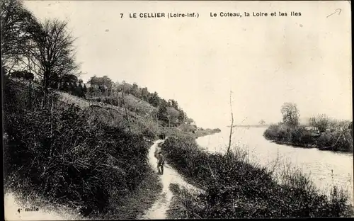 Ak Le Cellier Loire Atlantique, le Coteau, la Loire et les Lies