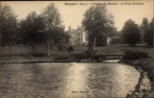 Ak Monnaie Indre et Loire, Château du Mortier, Le Pont Rustique