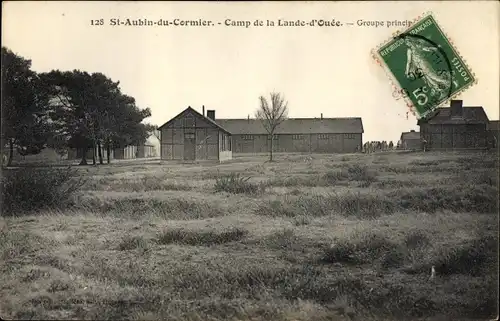 Ak Saint Aubin du Cormier Ille-et-Vilaine, Au camp de la Lande d'Ouec, Groupe Principale