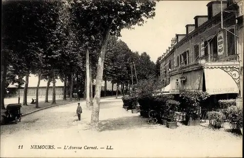 Ak Nemours Seine-et-Marne, L'Avenue Carnot