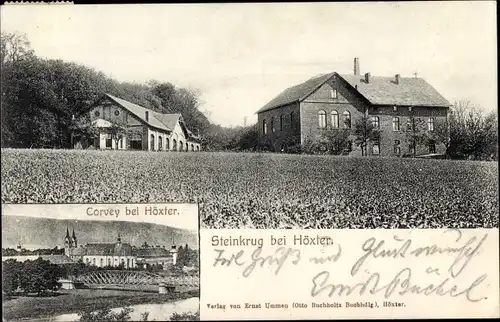 Ak Boffzen an der Oberweser, Steinkrug, Kloster Corvey