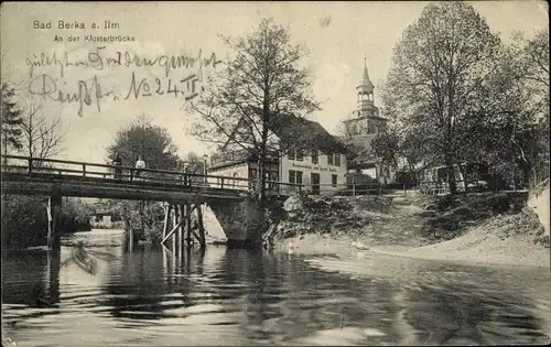 Ak Bad Berka in Thüringen, Partie an der Klosterbrücke