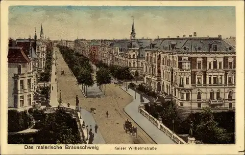 Ak Braunschweig in Niedersachsen, Kaiser Wilhelmstraße