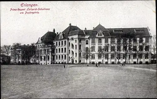 Ak Erlangen in Mittelfranken Bayern, Prinzregent Luitpold Schulhaus, Puchtaplatz