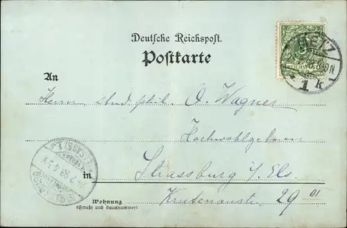 Mondschein Ak Metz Moselle, Esplanadenstraße