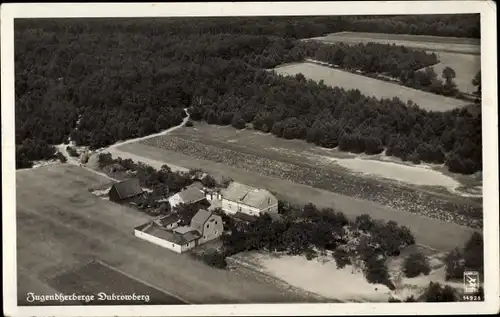 Ak Heidesee in Brandenburg, Jugendherberge Dubrow Berg, Fliegeraufnahme