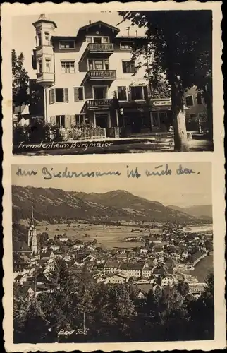 Foto Ak Bad Tölz in Oberbayern, Fremdenhof Burgmaier, Blick auf den Ort