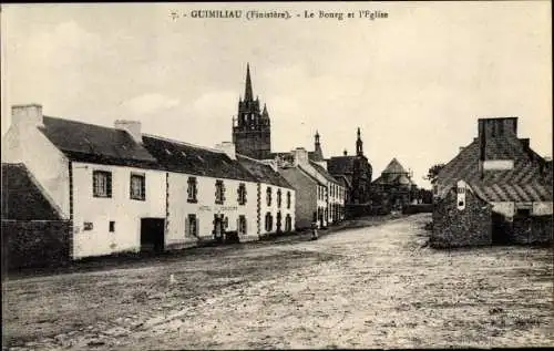 Ak Guimiliau Finistère, Le Bourg et l'Église