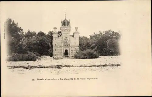 Ak Arcachon Gironde, La Chapelle de la Villa Algerienne