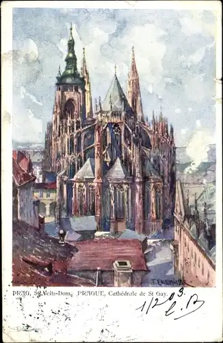 Künstler Ak Praha Prag Tschechien, Cathedrale de St. Gay