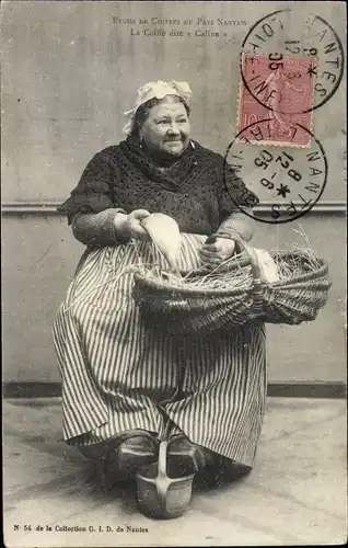 Ak Loire Atlantique Frankreich, La Coiffe dite Caline, Französische Tracht
