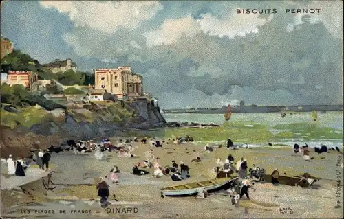 Künstler Ak Dinard Ille-et-Vilaine, La Plage