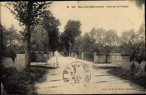 Ak Sainte-Lizaigne Indre, Pont sur la Theols