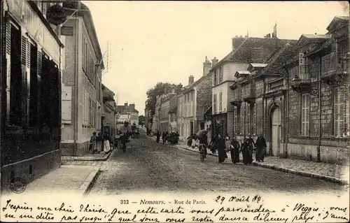 Ak Nemours Seine-et-Marne, Rue de Paris