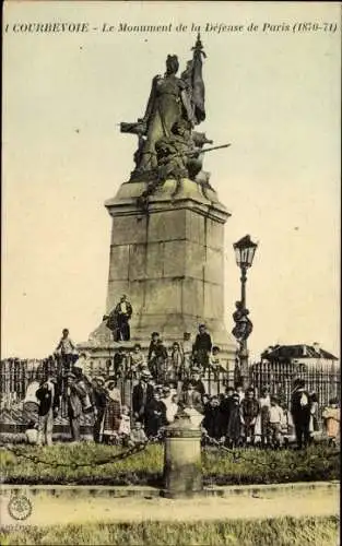 Ak Courbevoie Hauts de Seine, Le Monument de la Defense de Paris