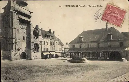 Ak Nonancourt Eure, Place des Halles