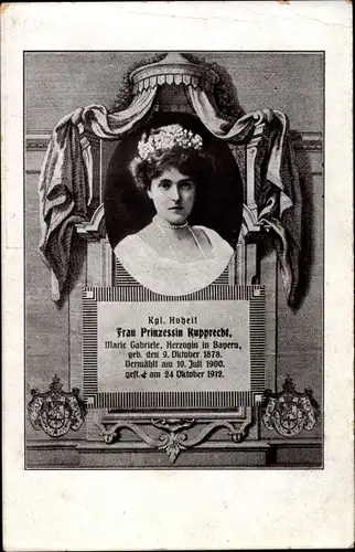 Passepartout Ak Kronprinz Rupprecht von Bayern, Portrait