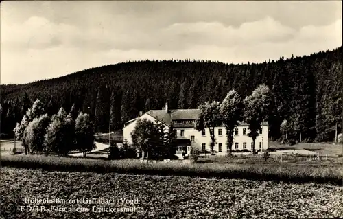 Ak Grünbach im Vogtland, FDGB Ferienheim Drückersmühle, Wald