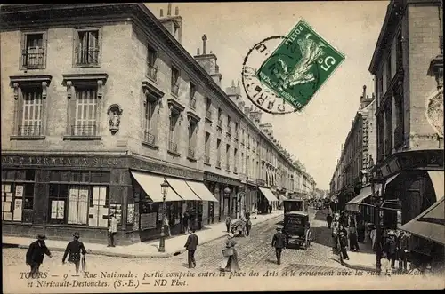 Ak Tours Indre et Loire, rue Nationale