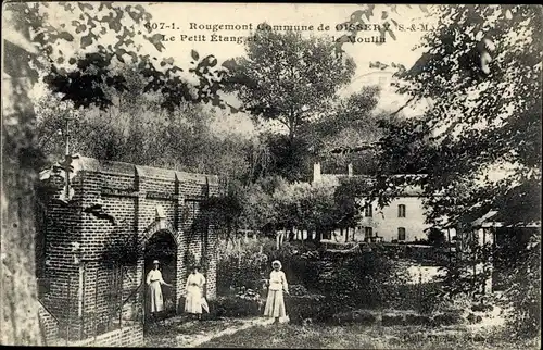 Ak Oissery Seine et Marne, Le Petit Etang et le Moulin