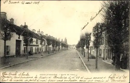 Ak Ozoir la Ferrière Seine et Marne, Route de Paris