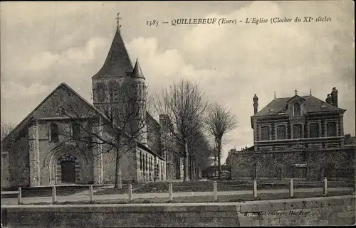 Ak Quillebeuf sur Seine Eure, L'Eglise