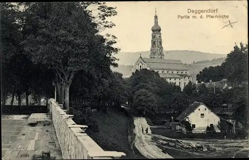 Ak Deggendorf im Bayerischen Wald Niederbayern, Pfarrkirche